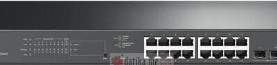TP-Link JetStream 18-Port Gigabit Smart Switch with 16 PoE+ Ports and 2 Gigabit SFP Slots - TL-SG2218P